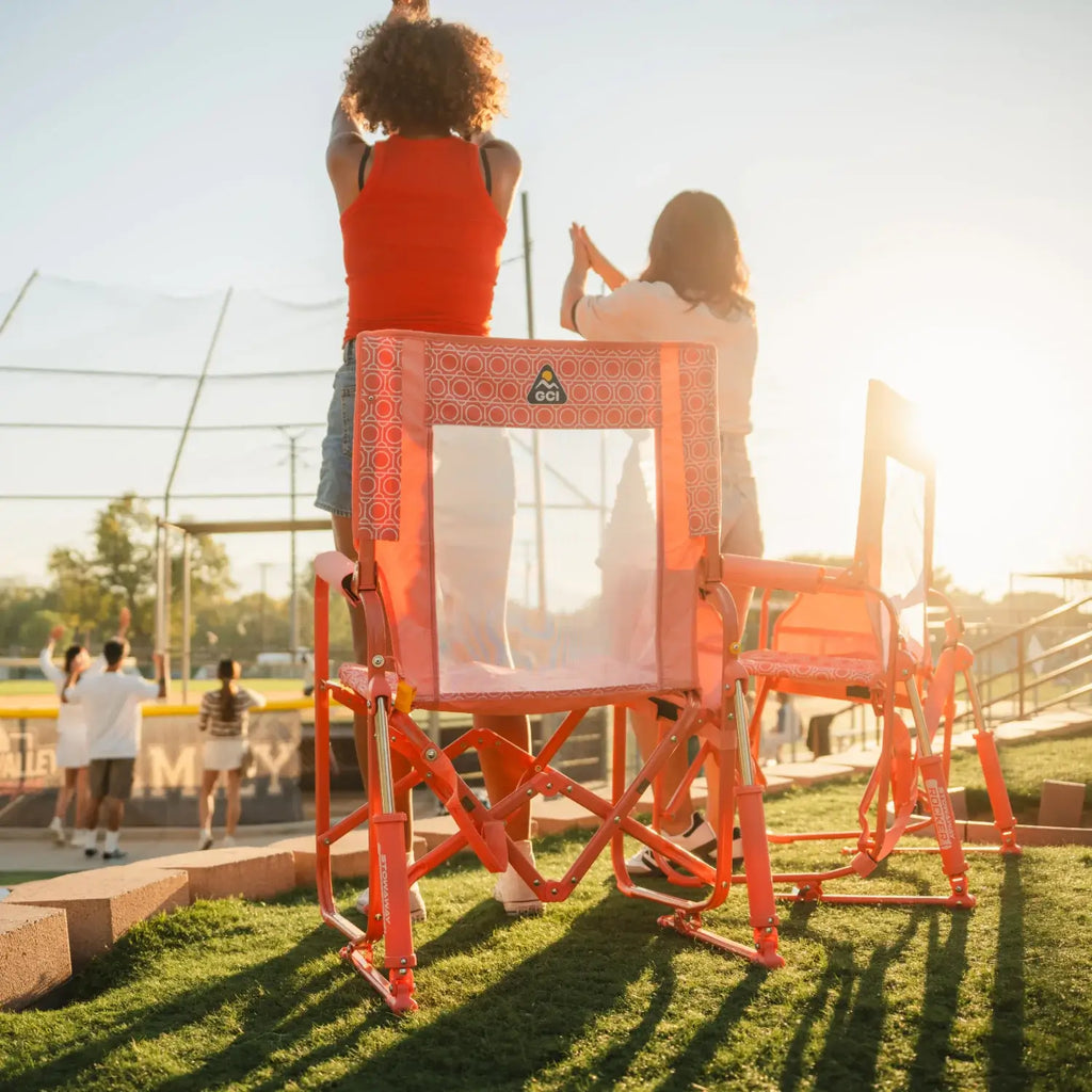 Compact Spring-Action Outdoor Rocking Chair - Space-Saving Design